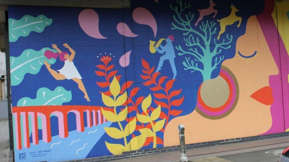 Mural on DanceEast building