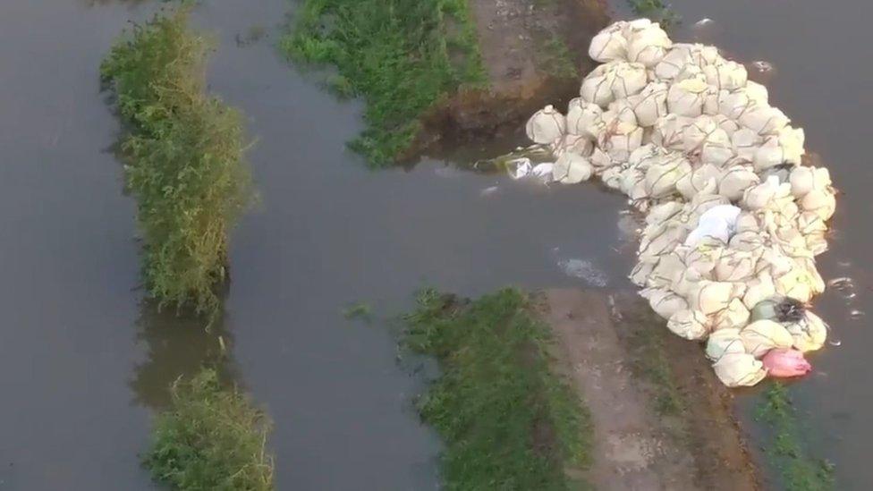 View of ballast in river