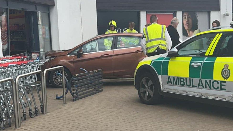 A car crashed into Home Bargains in Clacton-on-Sea