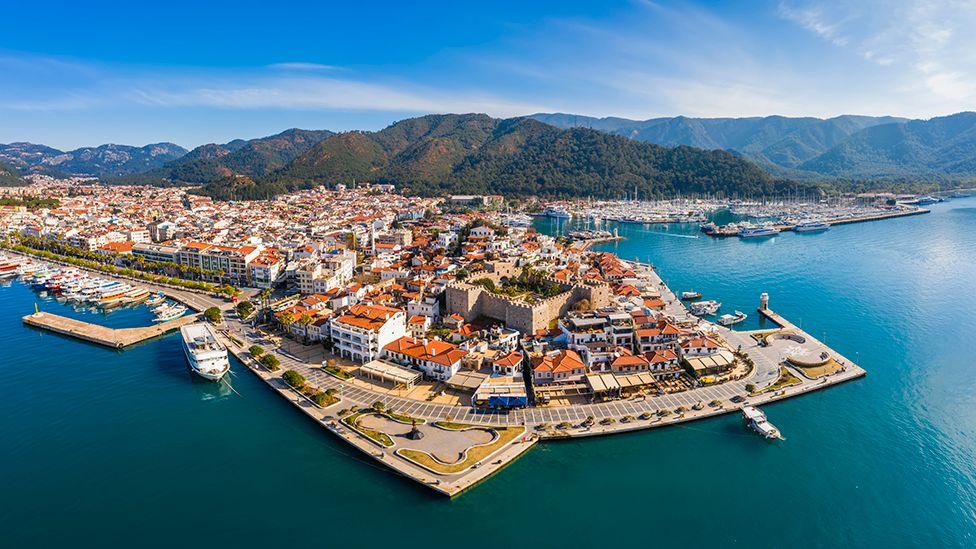 Aerial view of Marmaris old town