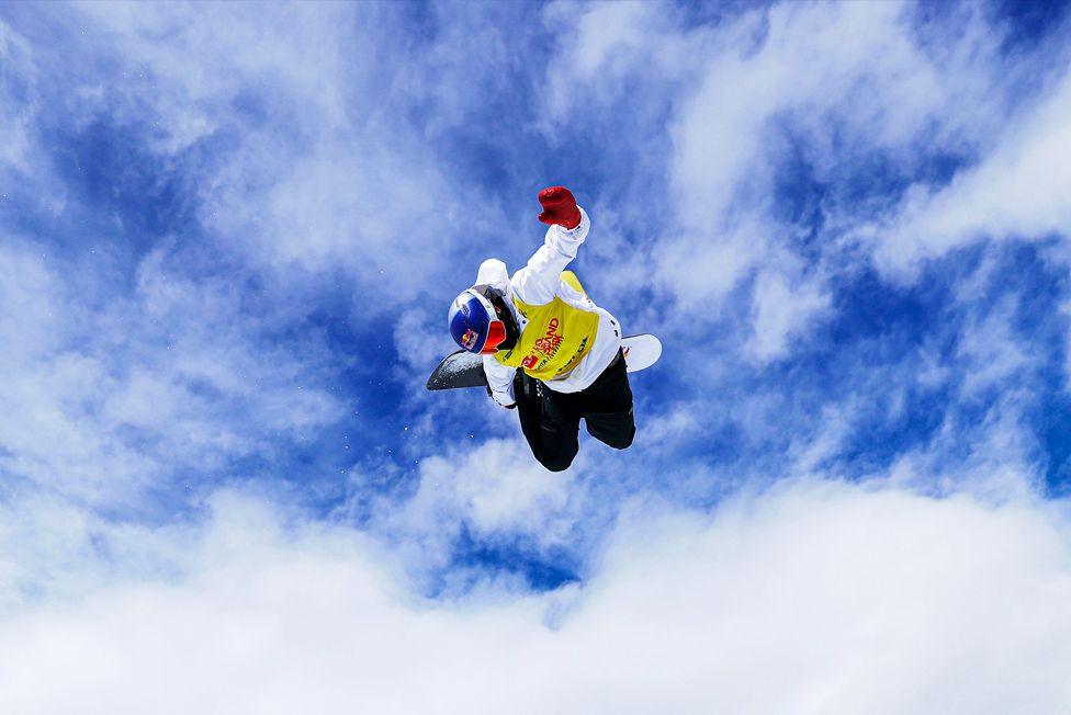 Scotty James of Australia takes a training run before the men's snowboard halfpipe final during the Toyota US Grand Prix at Buttermilk Ski Resort in Aspen, Colorado