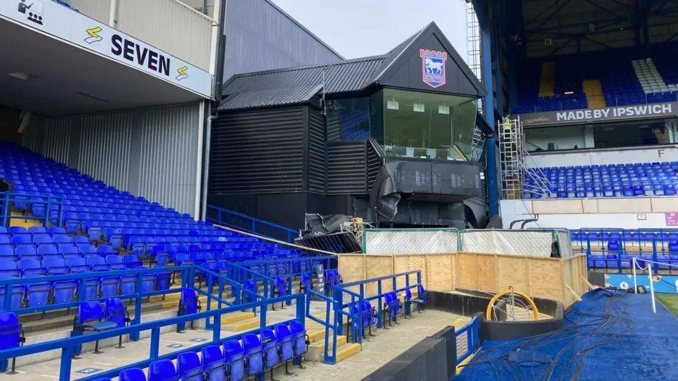 Construction work taking place at Portman Road