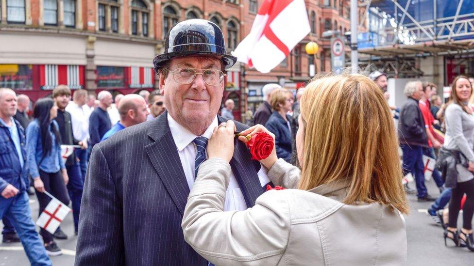 People took to the streets of Nottingham to celebrate St George's Day in 2017