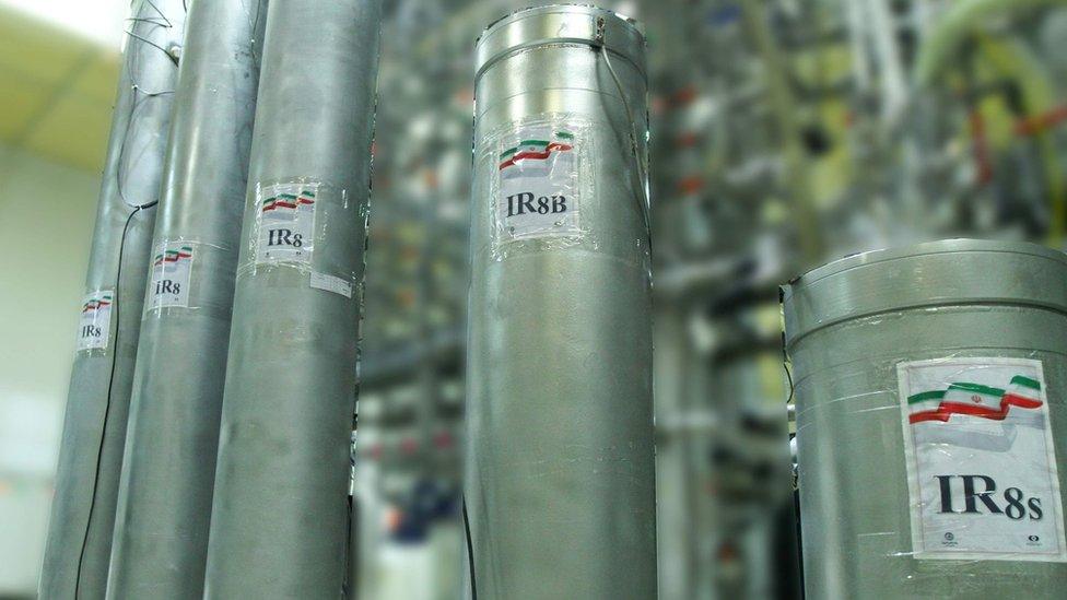 Uranium enrichment centrifuges at the Natanz nuclear facility in Iran (4 November 2019)