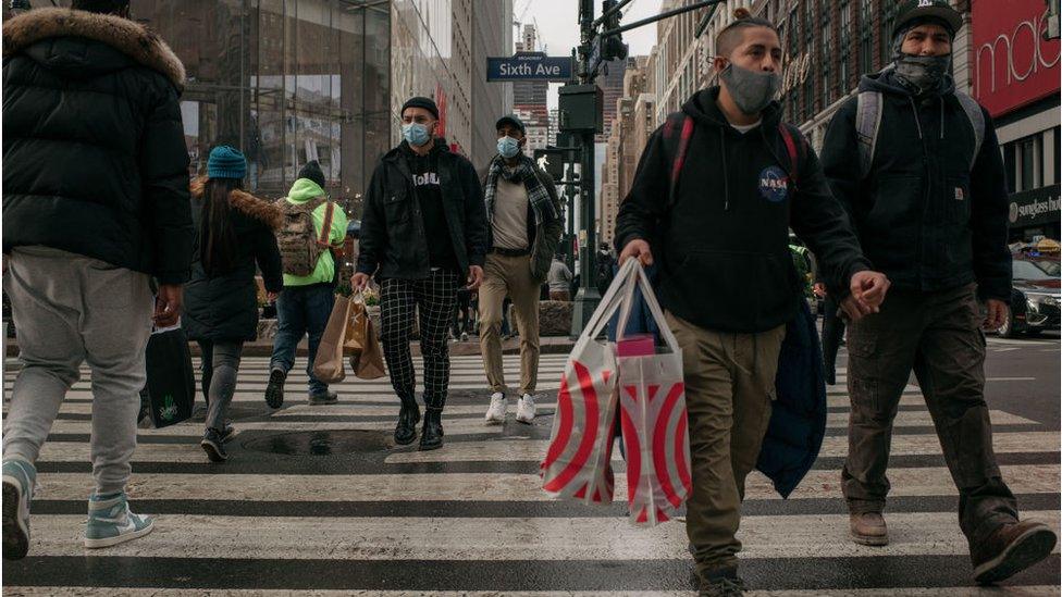 Shoppers in New York