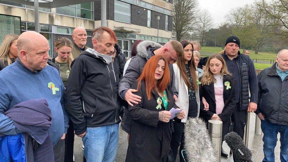 Ms Marsh's family outside court