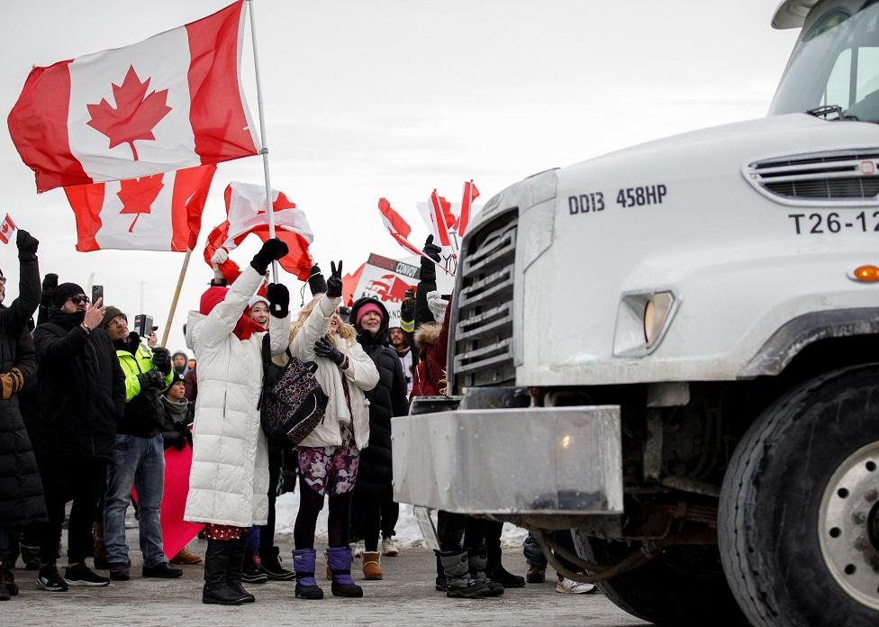 Protesters in downtown Ottawa over the weekend