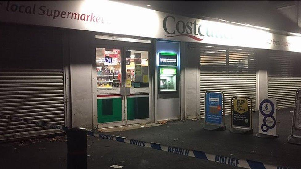 Police cordon outside Costcutter store