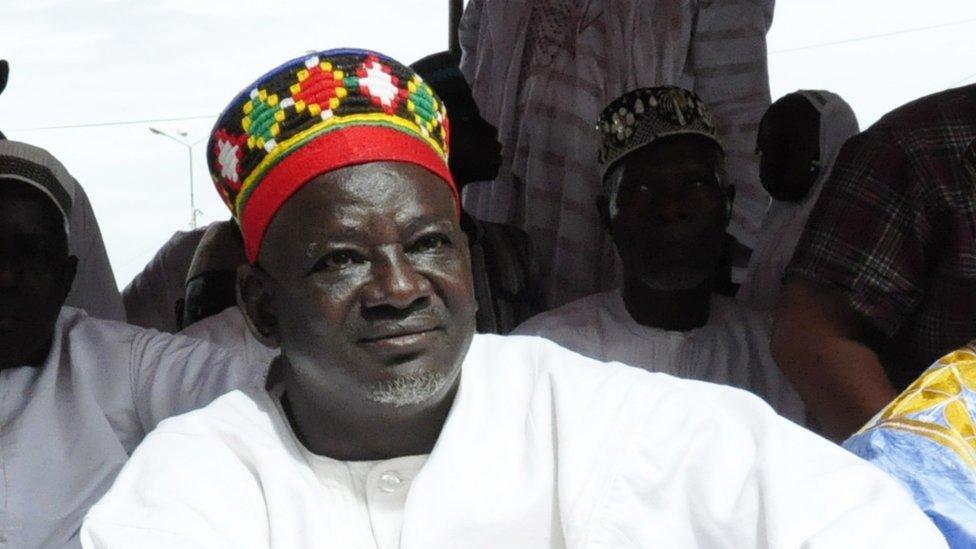 Mogho Naba sits at the Place de la Nation square in Ouagadougou (19 August 2012)