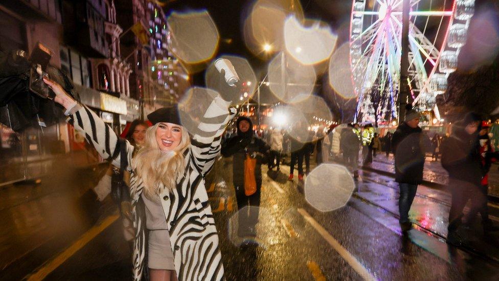 Revellers celebrate ahead of the New Year, in Edinburgh, Scotland, Britain December 31, 2022.