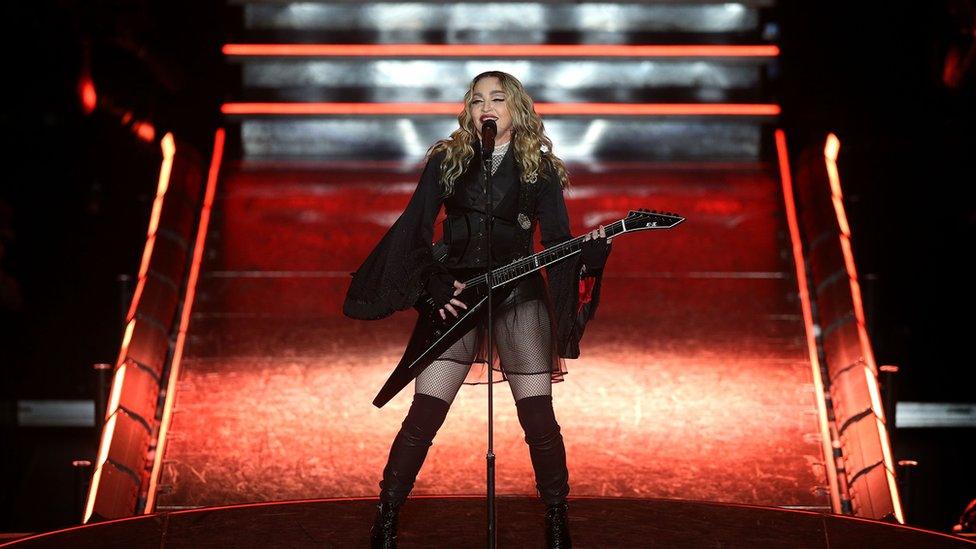 Madonna performs on the Rebel Heart tour