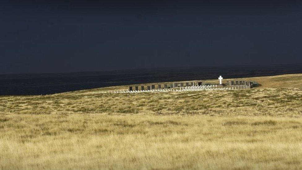 The Argentinian cemetery near Darwin, East Falkland (file photo)