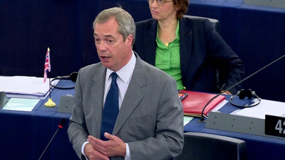 Nigel Farage speaking in European Parliament