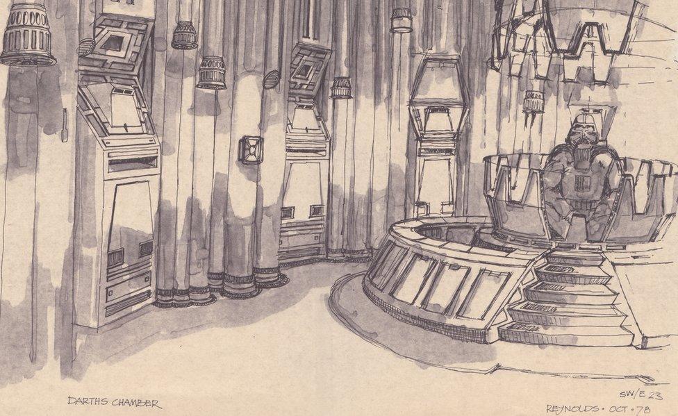 Sketch of Darth Vader's chamber