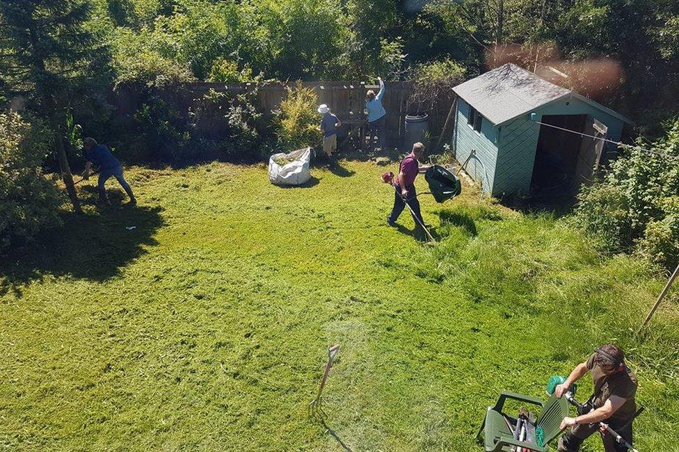 Croeso group clearing garden