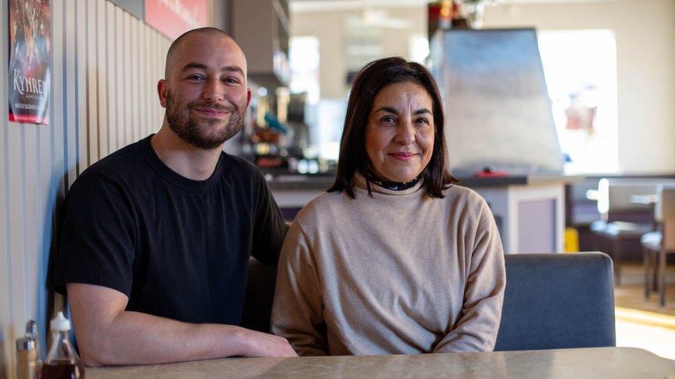 Luca Rea-Dobson and his mother Anna Rea-Dobson in Rio Bar cafe in Bishop Auckland