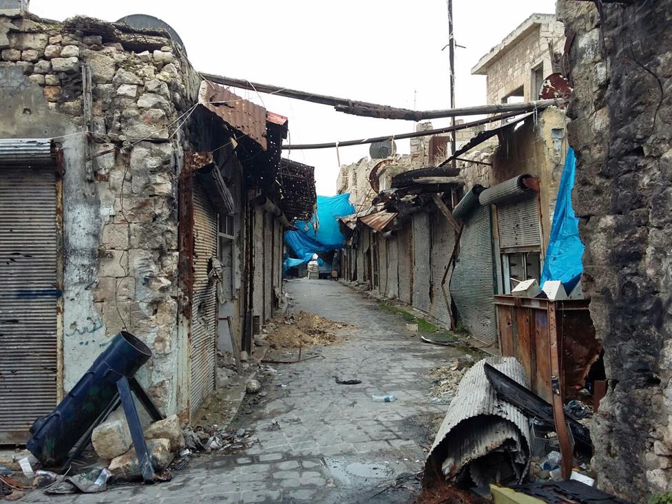 A rebel cannon in the streets of Judaydah