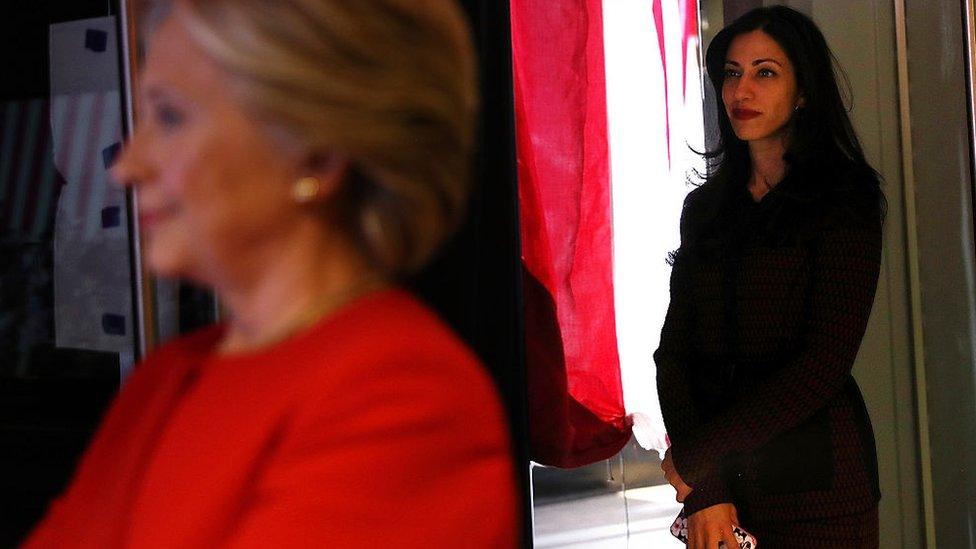 Clinton and aide, Huma Abedin