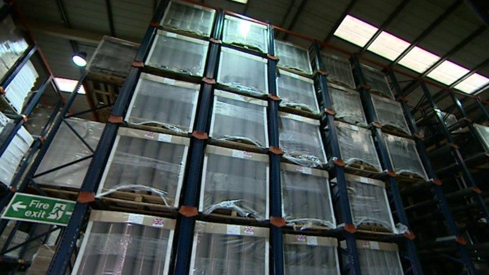 A warehouse of the new recyclable pots ready for spring planting