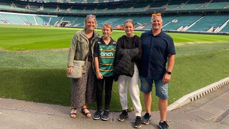 Charlie and family at Twickenham Stadium