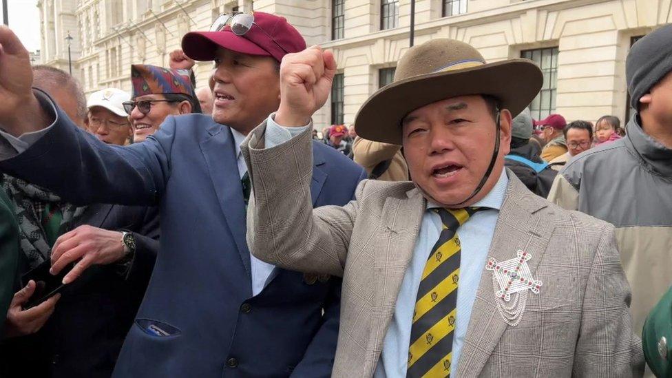 Gurkha veterans protest