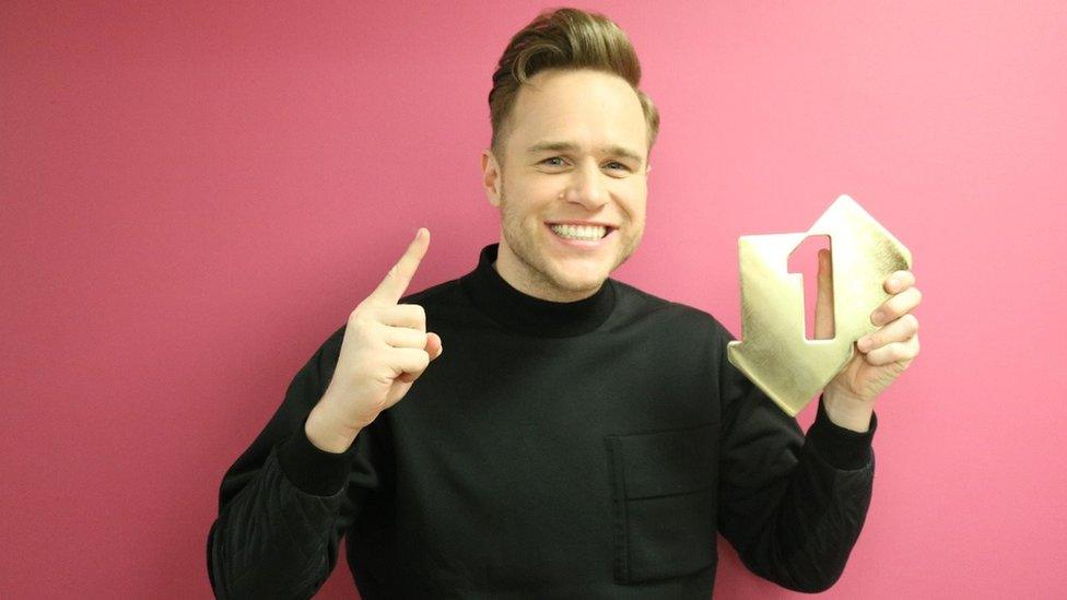 Olly Murs with his Official Chart Award