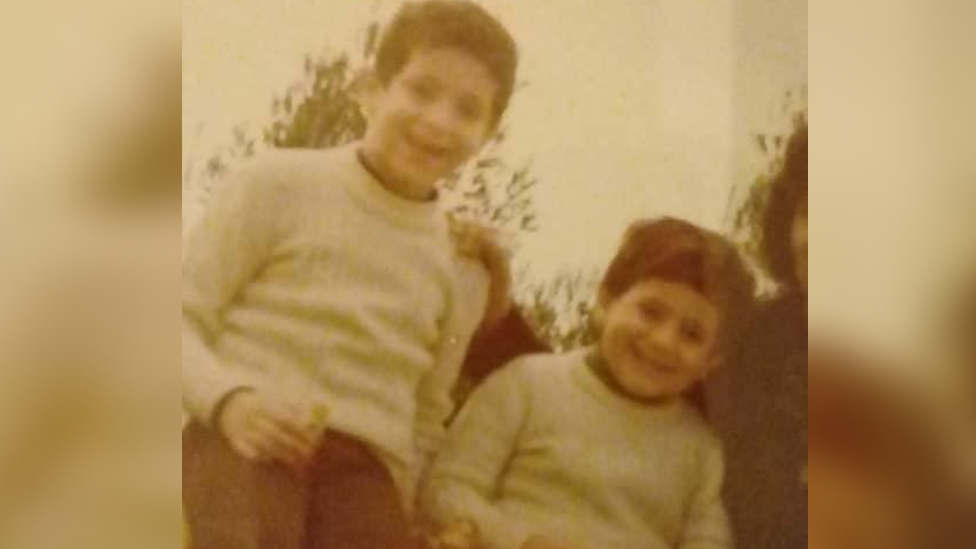 Ghadir and Ayham Mohaffel as young boys in Syria