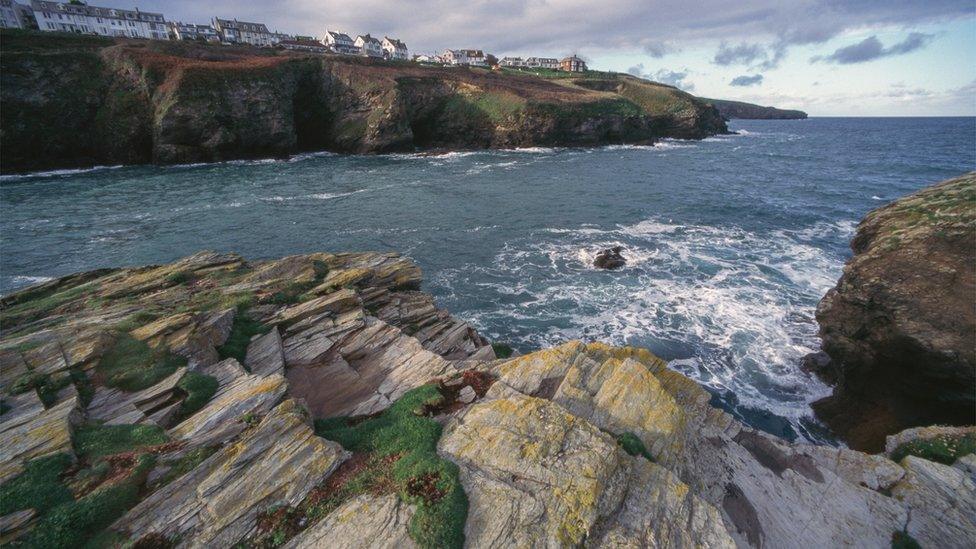 The Atlantic Ocean from the coast of Cornwall, UK