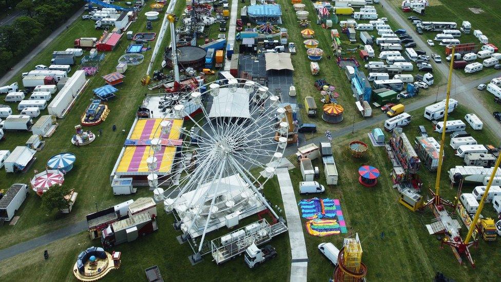 Aerial view of the Hoppings