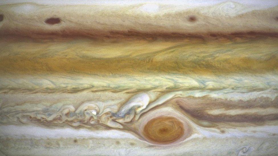 Photo of Jupiter from Hubble's 2021 grand tour.