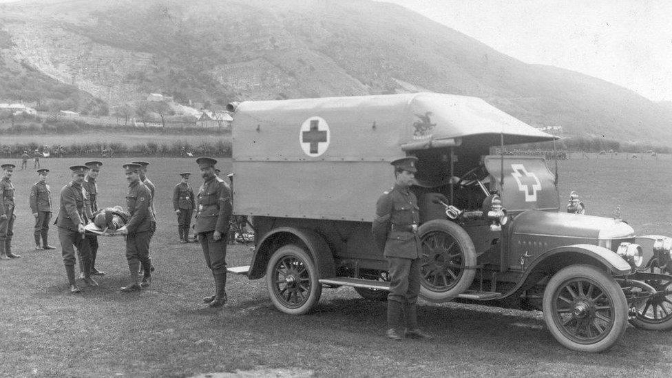 Men training in north Wales before going to France