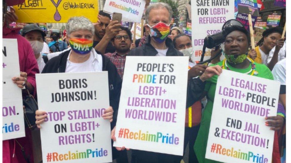 The Reclaim Pride march on 24 July 2021