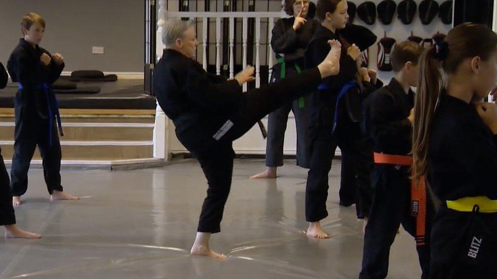 Sue King teaching jiu jitsu at her Norris Green dojo