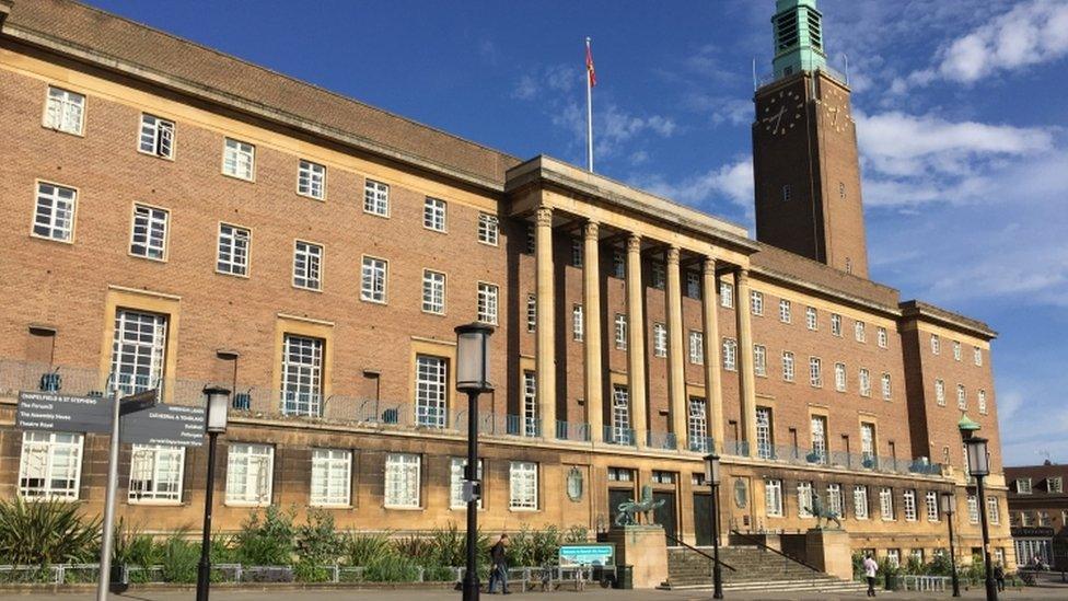 A photograph of Norwich City Hall building