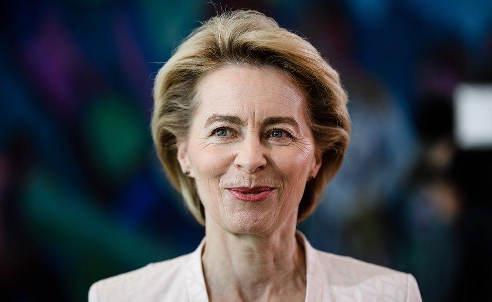 German Defence Minister Ursula von der Leyen at the beginning of a cabinet meeting at the Chancellery in Berlin, Germany, 03 July 2019