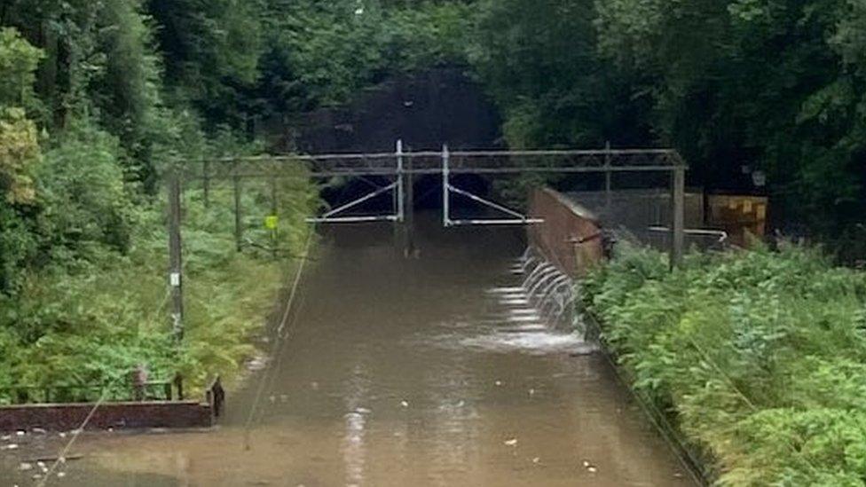 Flooded tunnel