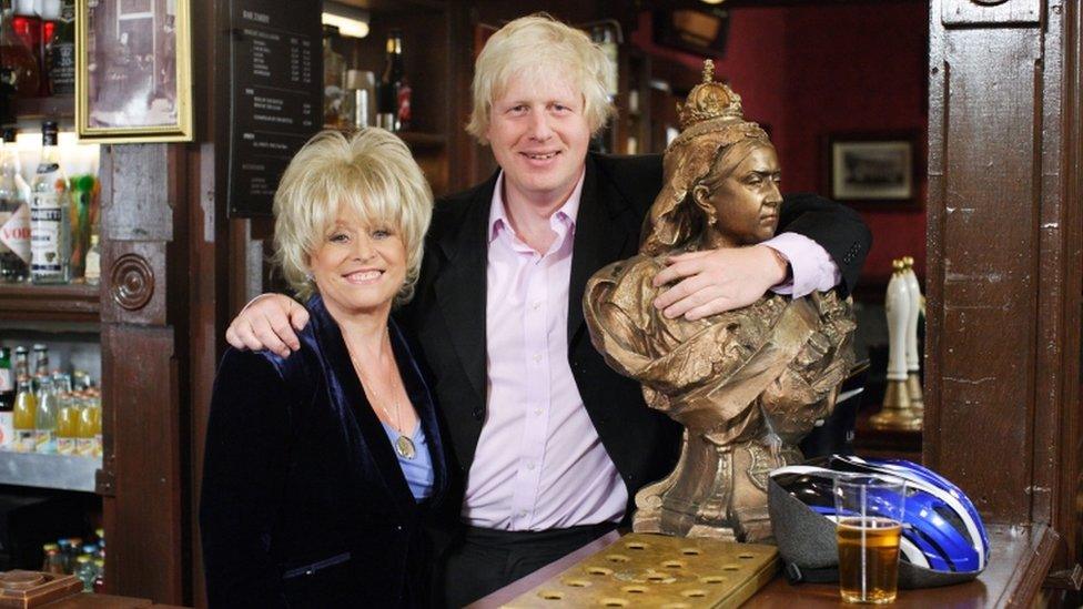 Dame Barbara Windsor and Boris Johnson