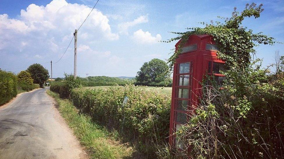 Disused telephone box in East Sussex