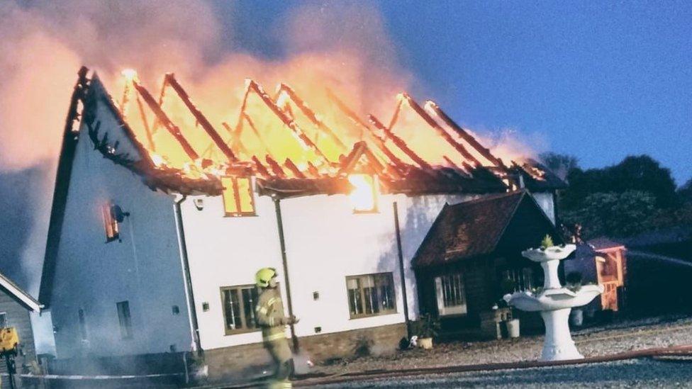 House fire at Takeley, Essex