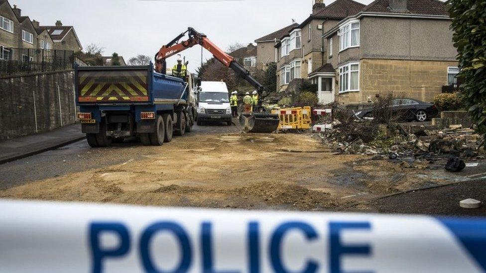 Aftermath of tipper truck crash