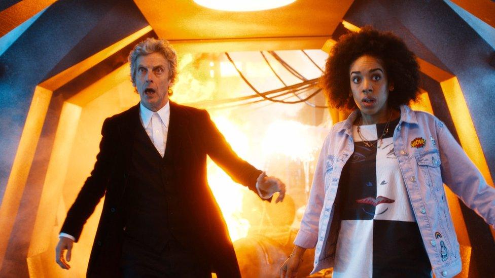 Peter Capaldi and Pearl Mackie