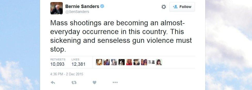 Bernie Sanders calls mass shootings "sickening"