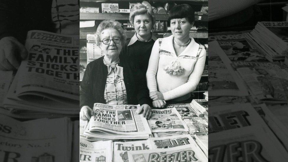 Cynthia Burgin, pictured middle, in her family's shop