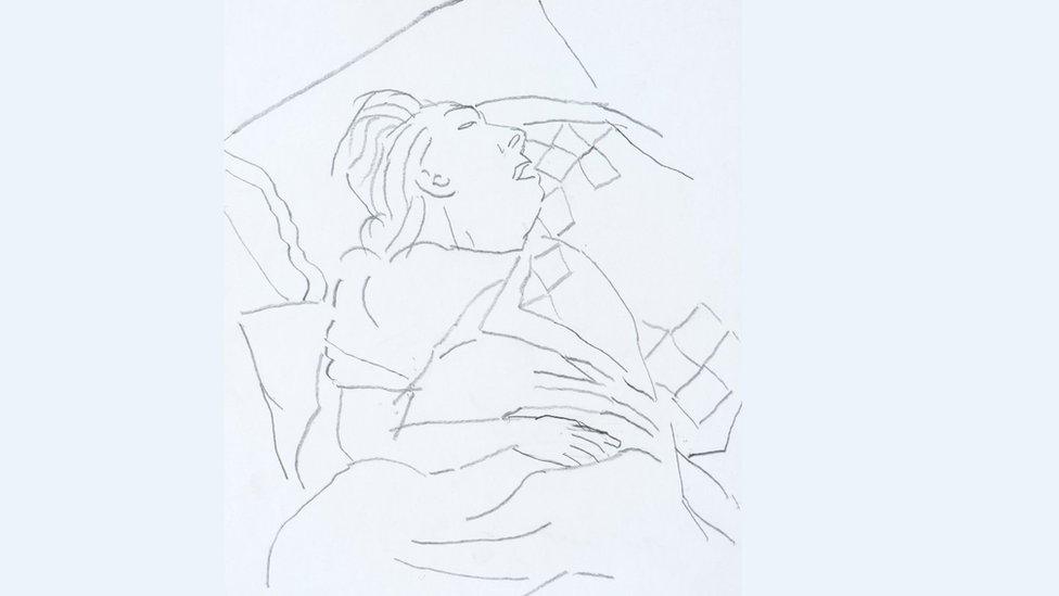 Norman made 30 sketches of his wife while he was by her bedside