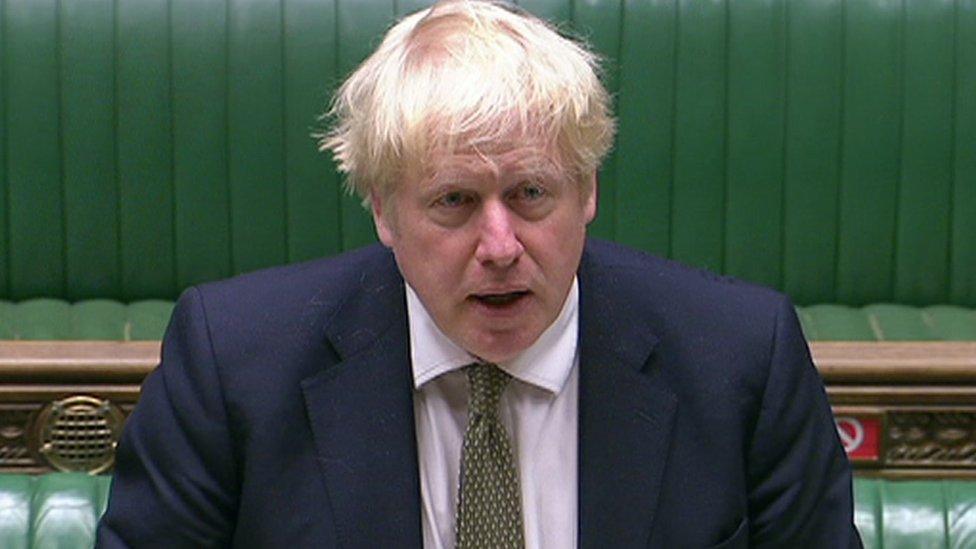 Boris Johnson in the House of Commons on Wednesday