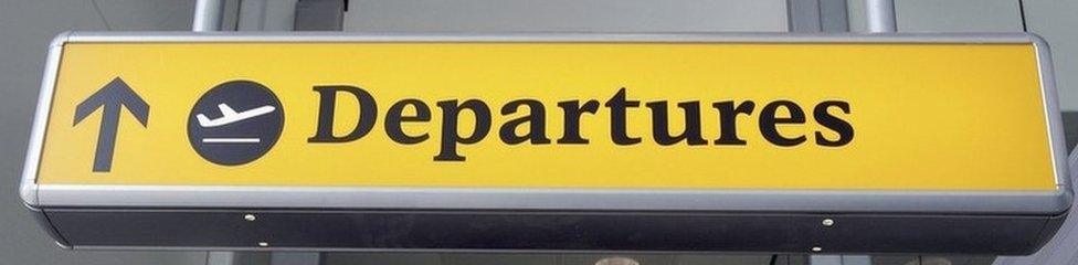 Airport departures sign