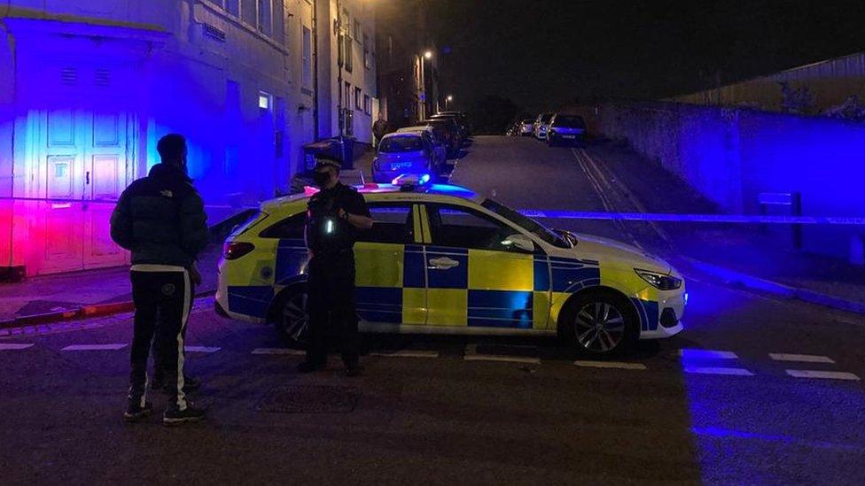 Police on Midland Road in Bristol