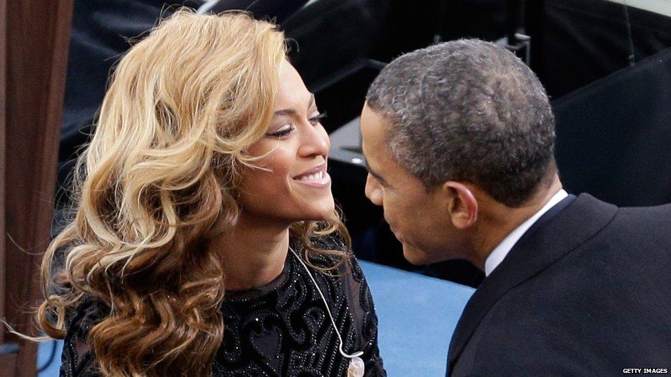 Beyonce meeting Barack Obama