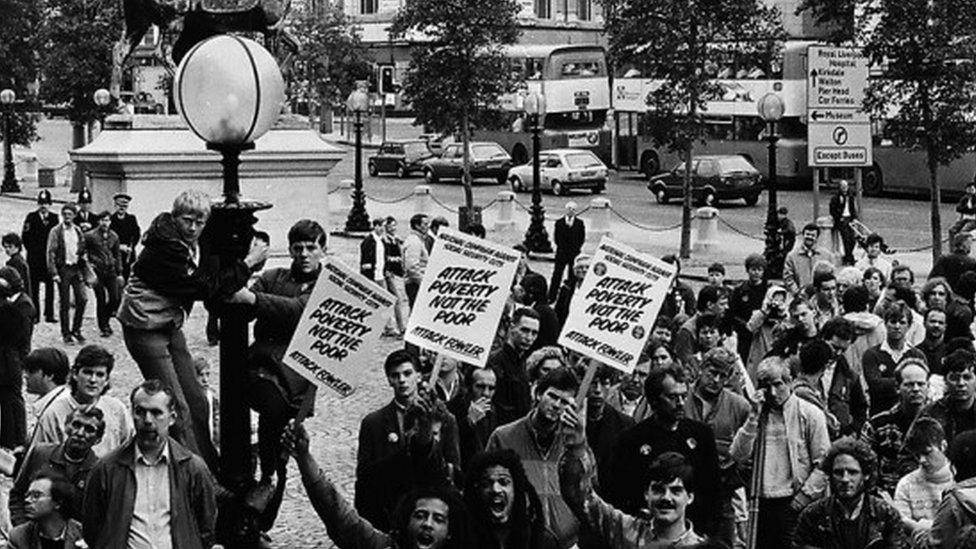 Anti poverty demonstration Liverpool