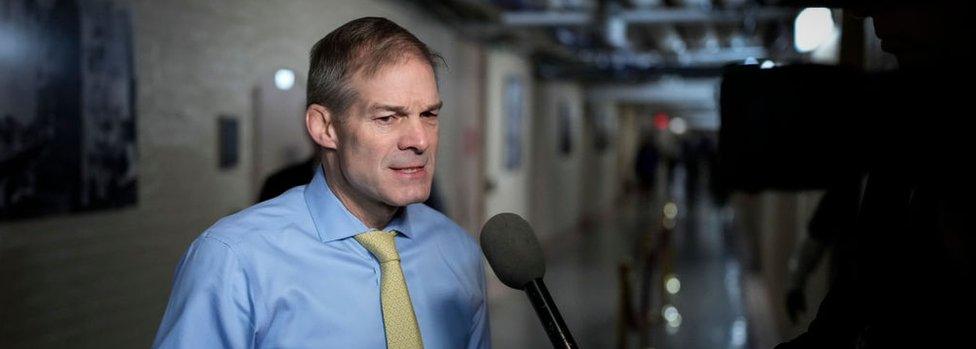 Jim Jordan speaks to a reporter in January 2023